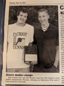 Josh Breeden and Jobe Leonard 2001 District 2-AAA Doubles Champions, Undefeated Season